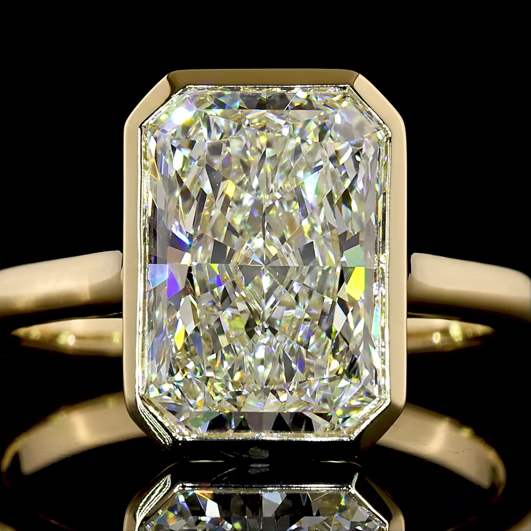 3.73 CT Radiant Lab Grown Diamond Solitaire Ring Sz. 6.5 (F Color and VS1 Clarity)