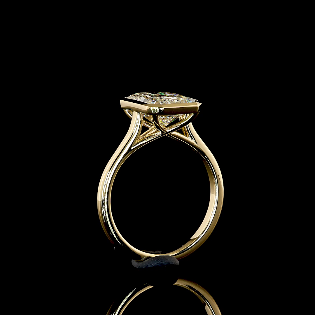 3.73 CT Radiant Lab Grown Diamond Solitaire Ring Sz. 6.5 (F Color and VS1 Clarity)