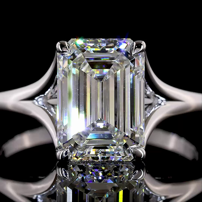 2.69 CT Emerald Lab Grown Diamond Solitaire Ring Sz. 6.5 (F Color and VVS2 Clarity)