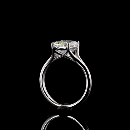 2.69 CT Emerald Lab Grown Diamond Solitaire Ring Sz. 6.5 (F Color and VVS2 Clarity)