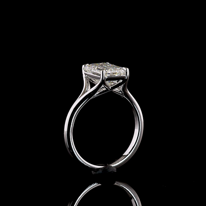 2.69 CT Emerald Lab Grown Diamond Solitaire Ring Sz. 6.5 (F Color and VVS2 Clarity)