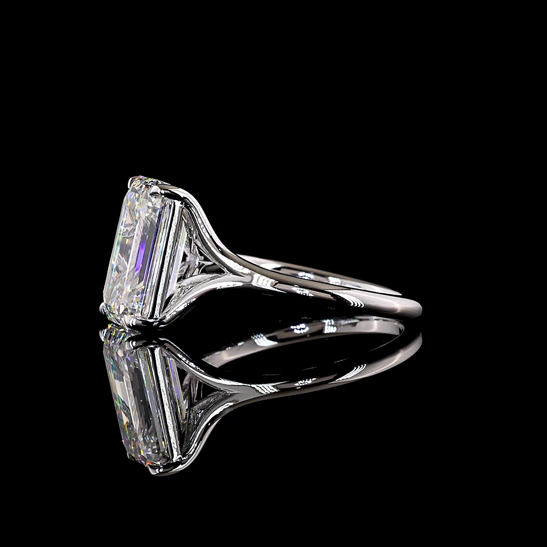 4.16 CT Emerald Lab Grown Diamond Solitaire Ring Sz. 6.5 (F Color and VS1 Clarity)