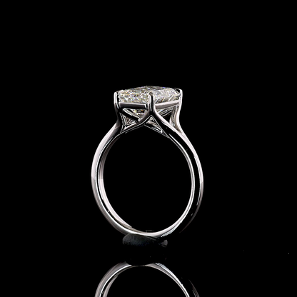 4.05 CT Emerald Lab Grown Diamond Solitaire Ring Sz. 6.5 (F Color and VVS2 Clarity)