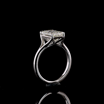 4.05 CT Emerald Lab Grown Diamond Solitaire Ring Sz. 6.5 (F Color and VVS2 Clarity)