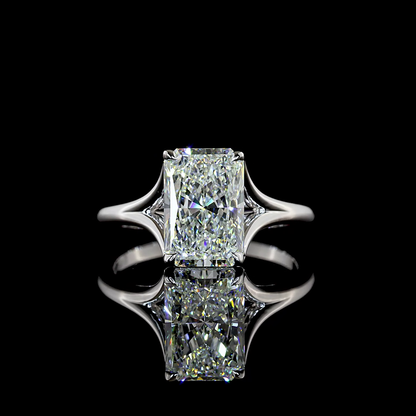 2.72 CT Radiant Lab Grown Diamond Solitaire Ring Sz. 6.5 (F Color and VVS2 Clarity)