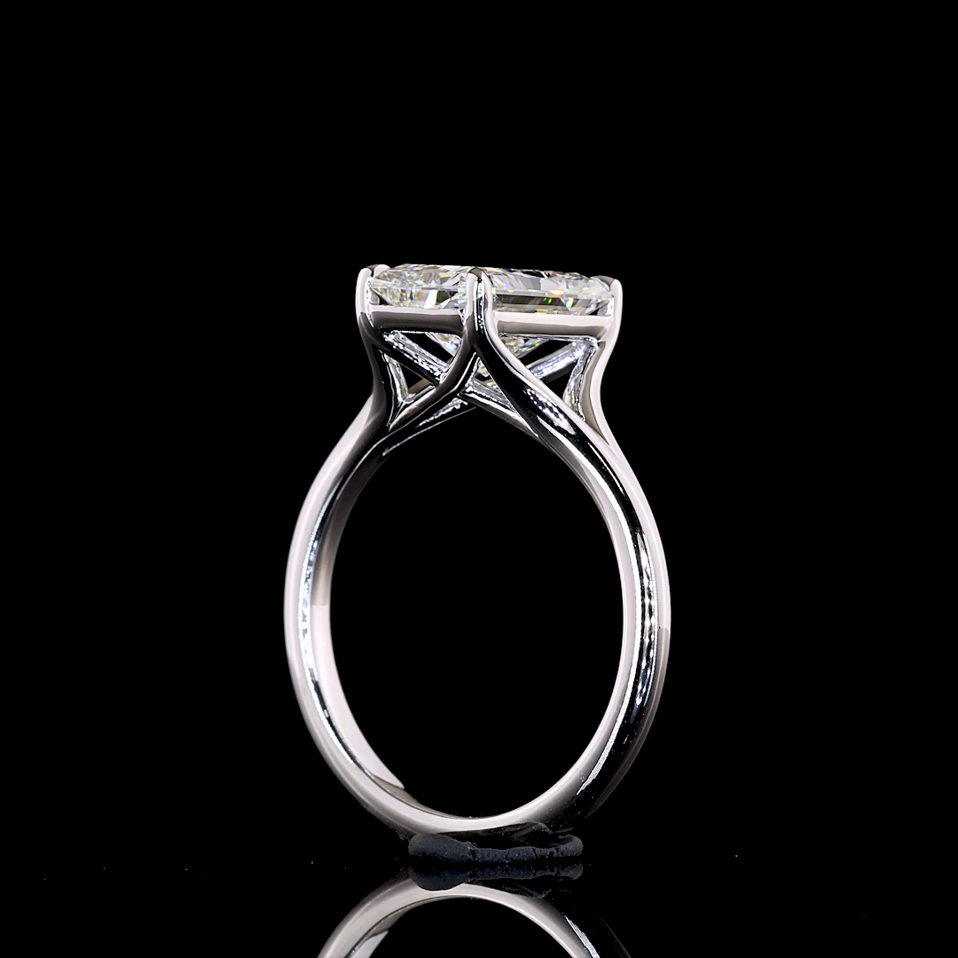 2.72 CT Radiant Lab Grown Diamond Solitaire Ring Sz. 6.5 (F Color and VVS2 Clarity)