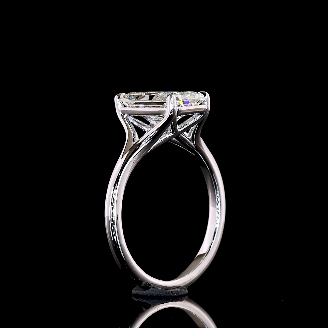 2.72 CT Radiant Lab Grown Diamond Solitaire Ring Sz. 6.5 (F Color and VVS2 Clarity)