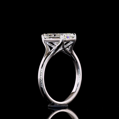 2.72 CT Radiant Lab Grown Diamond Solitaire Ring Sz. 6.5 (F Color and VVS2 Clarity)