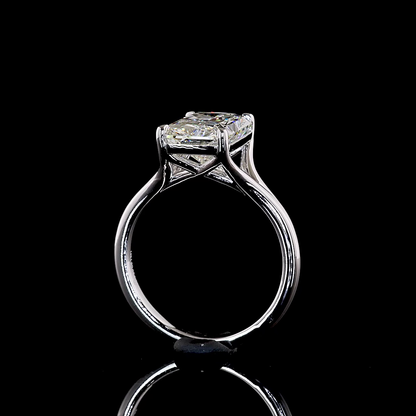 3.69 CT Radiant Lab Grown Diamond Solitaire Ring Sz. 6.5 (F Color and VVS2 Clarity)