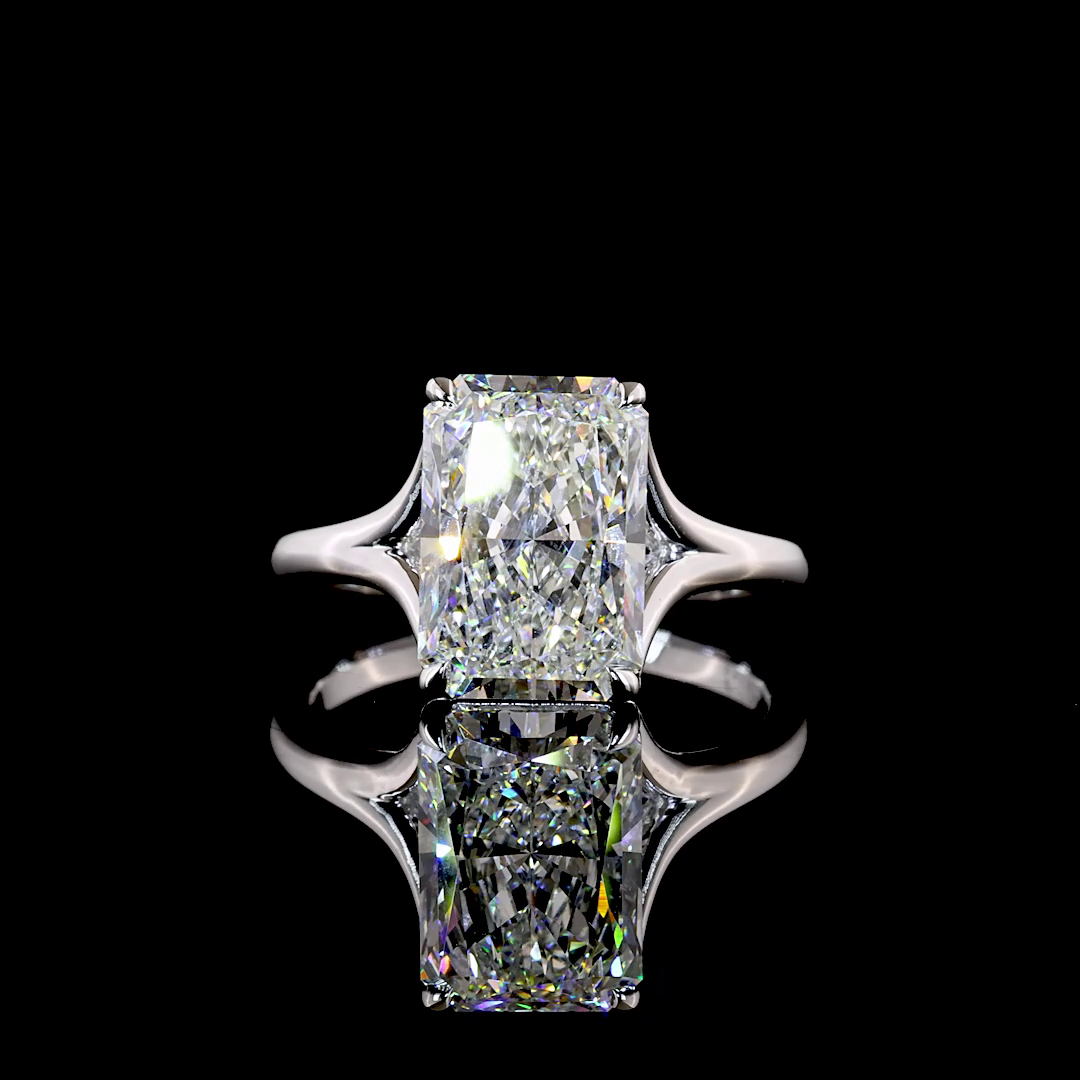 4.12 CT Radiant Lab Grown Diamond Solitaire Ring Sz. 6.5 (F Color and VVS2 Clarity)