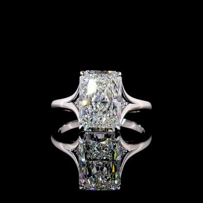 4.12 CT Radiant Lab Grown Diamond Solitaire Ring Sz. 6.5 (F Color and VVS2 Clarity)