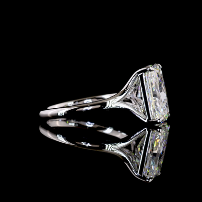 4.12 CT Radiant Lab Grown Diamond Solitaire Ring Sz. 6.5 (F Color and VVS2 Clarity)