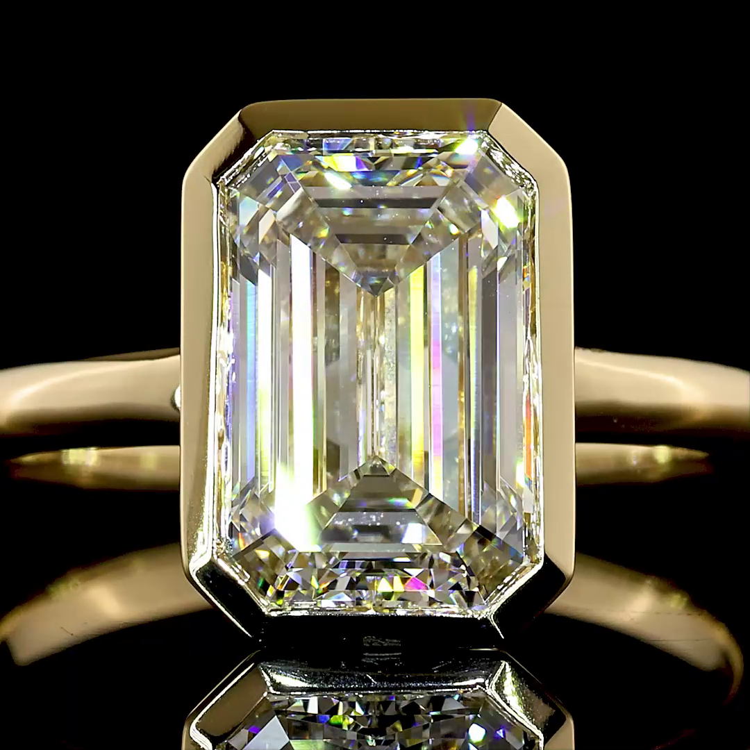 2.77 CT Emerald Lab Grown Diamond Solitaire Ring Sz. 6.5 (F Color and VVS2 Clarity)