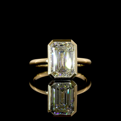 3.22 CT Emerald Lab Grown Diamond Solitaire Ring Sz. 6.5 (F Color and VS1 Clarity)