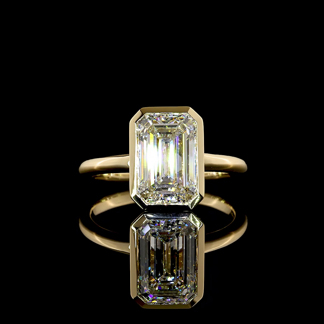 3.63 CT Emerald Lab Grown Diamond Solitaire Ring Sz. 6.5 (F Color and VVS2 Clarity)