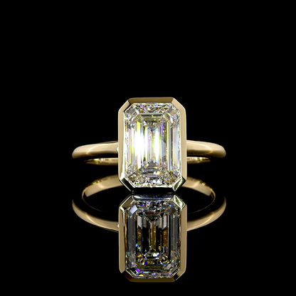 3.63 CT Emerald Lab Grown Diamond Solitaire Ring Sz. 6.5 (F Color and VVS2 Clarity)