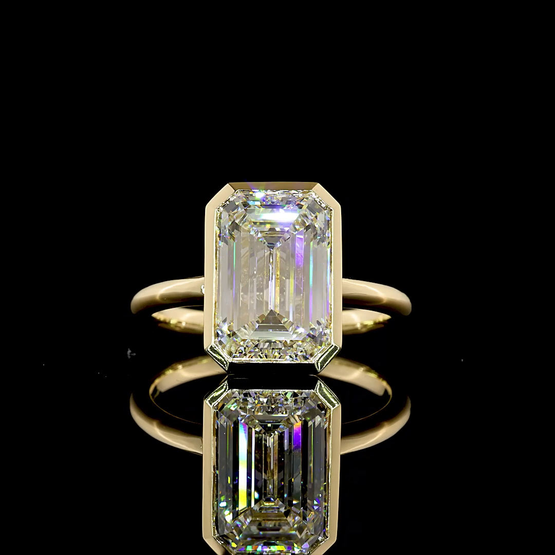 4.13 CT Emerald Lab Grown Diamond Solitaire Ring Sz. 6.5 (F Color and VS1 Clarity)