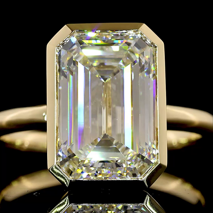 4.13 CT Emerald Lab Grown Diamond Solitaire Ring Sz. 6.5 (F Color and VS1 Clarity)