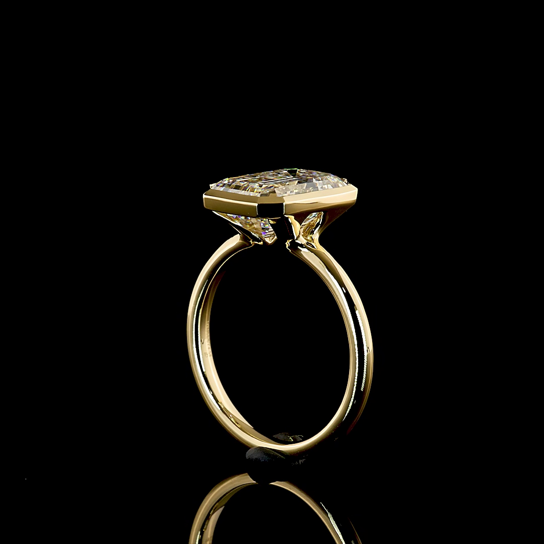 4.13 CT Emerald Lab Grown Diamond Solitaire Ring Sz. 6.5 (F Color and VS1 Clarity)