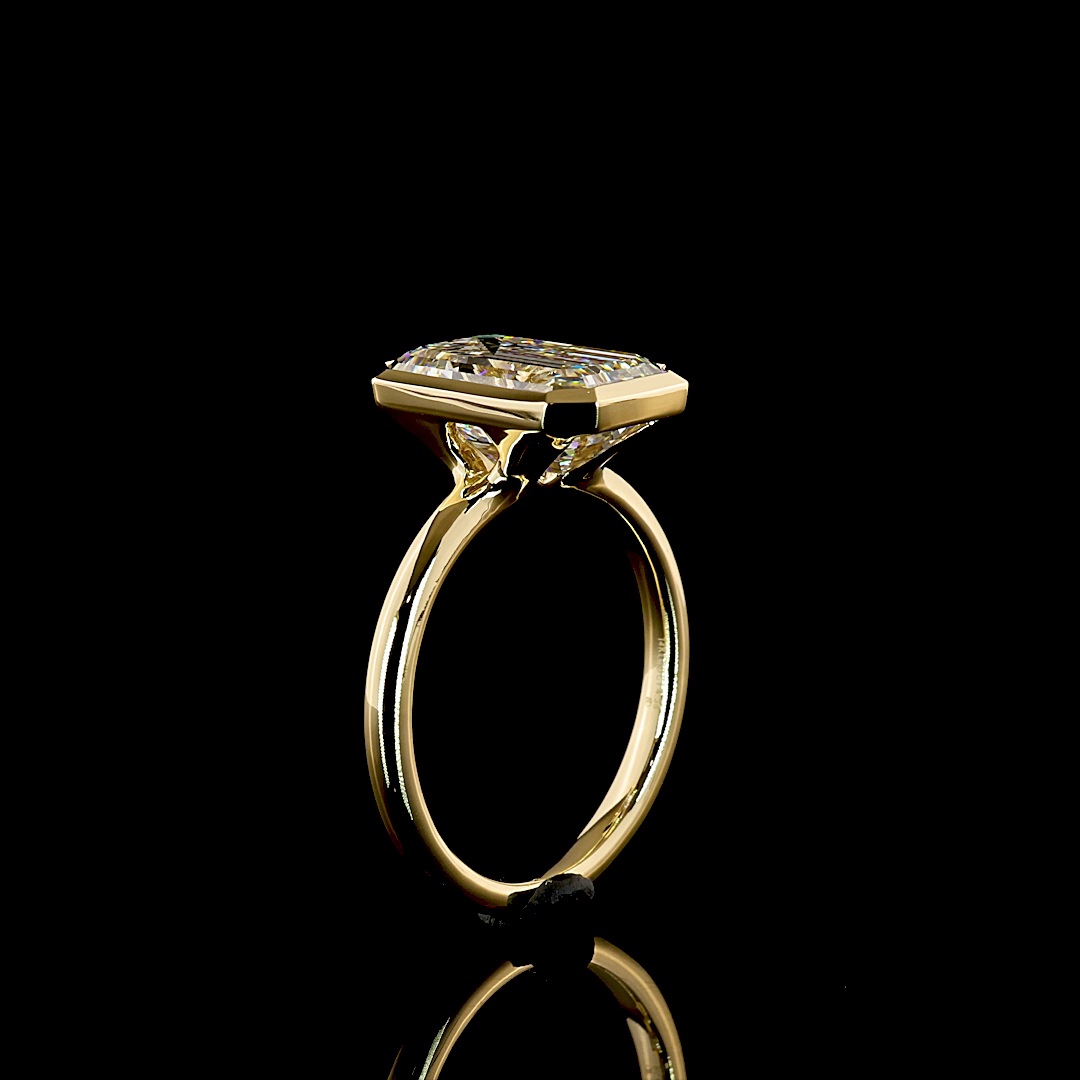 4.13 CT Emerald Lab Grown Diamond Solitaire Ring Sz. 6.5 (F Color and VS1 Clarity)