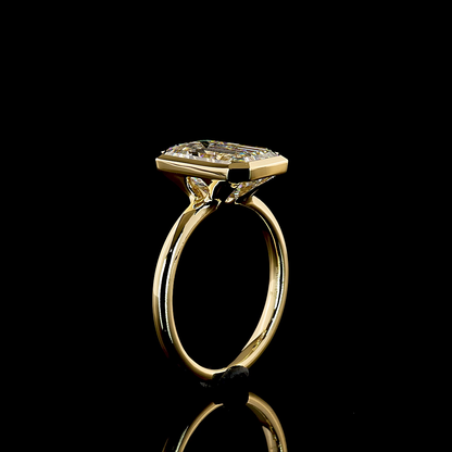 4.13 CT Emerald Lab Grown Diamond Solitaire Ring Sz. 6.5 (F Color and VS1 Clarity)