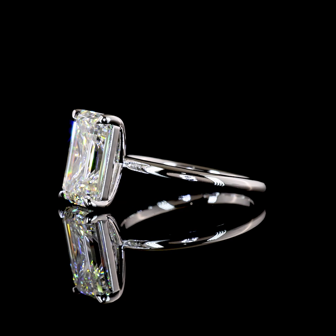 2.31 CT Emerald Lab Grown Diamond Solitaire Ring Sz. 6.5 (F Color and VVS1 Clarity)