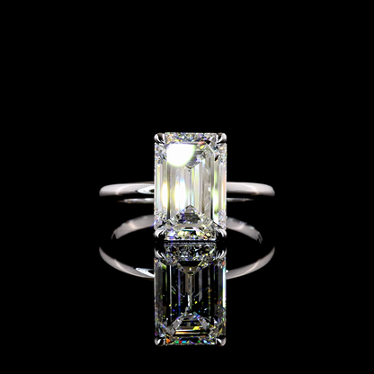 3.60 CT Emerald Lab Grown Diamond Solitaire Ring Sz. 6.5 (F Color and VS1 Clarity)