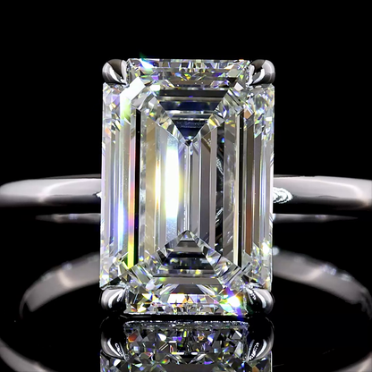 4.53 CT Emerald Lab Grown Diamond Solitaire Ring Sz. 6.5 (F Color and VS1 Clarity)