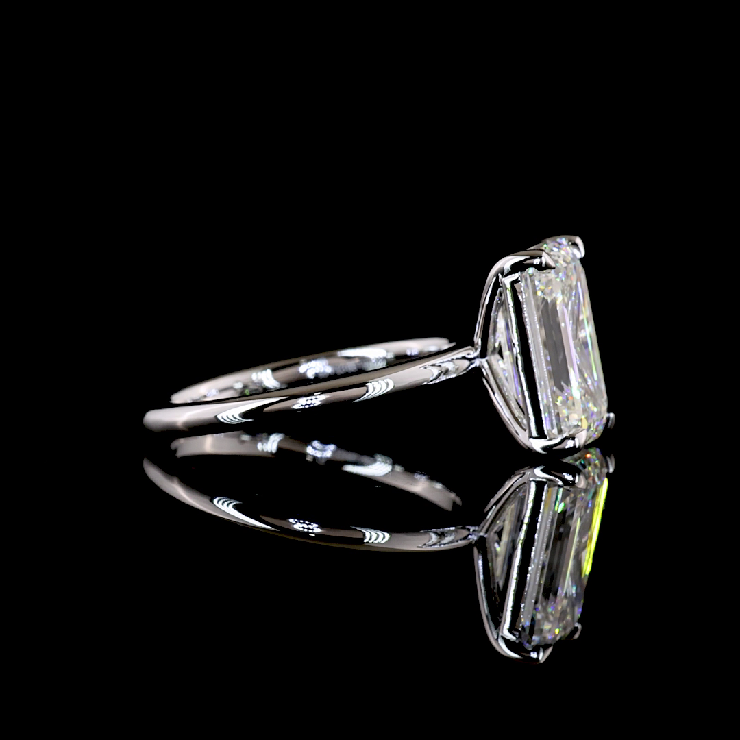 4.53 CT Emerald Lab Grown Diamond Solitaire Ring Sz. 6.5 (F Color and VS1 Clarity)