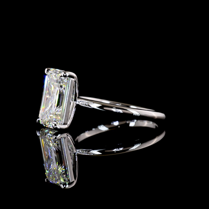 4.53 CT Emerald Lab Grown Diamond Solitaire Ring Sz. 6.5 (F Color and VS1 Clarity)