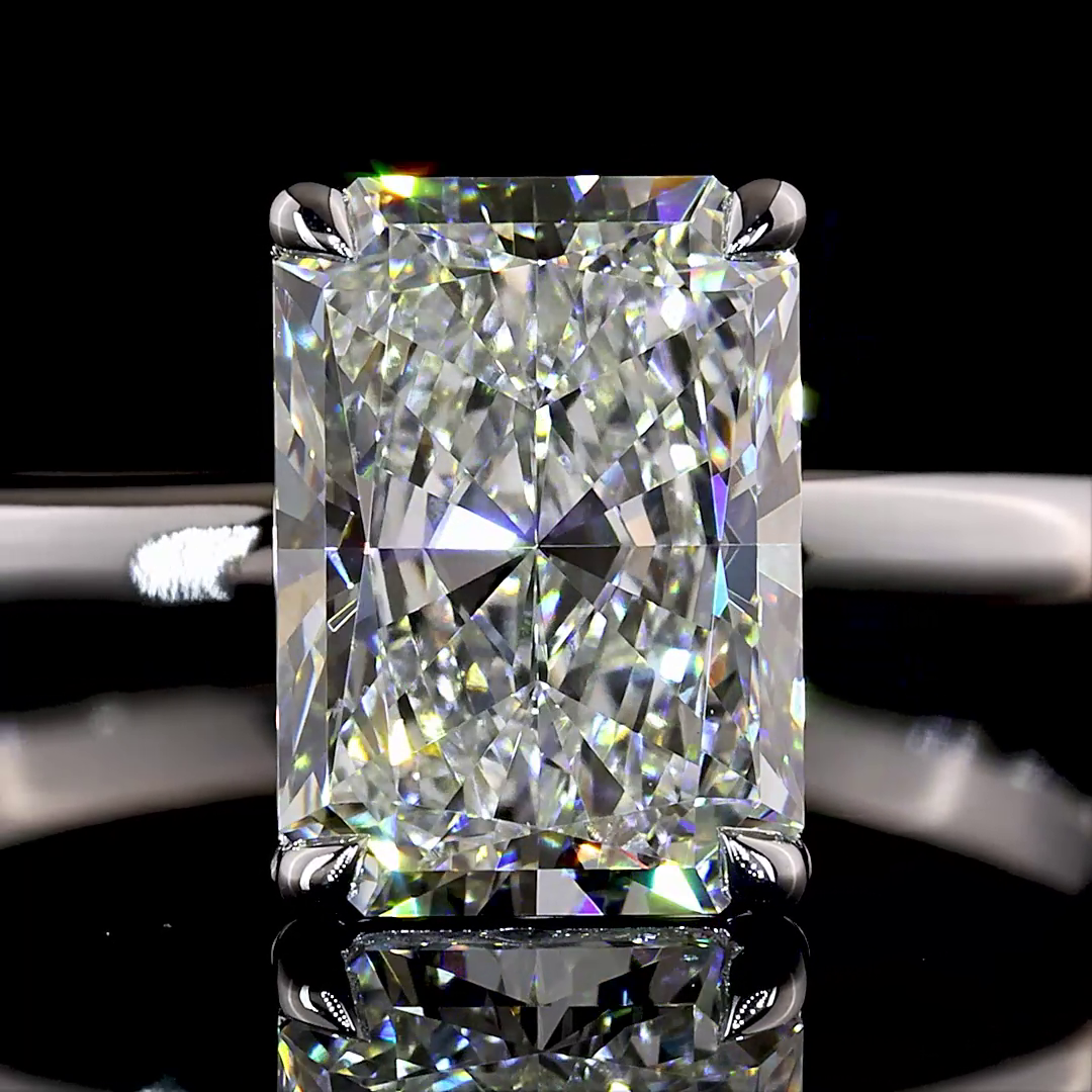 2.08 CT Radiant Lab Grown Diamond Solitaire Ring Sz. 6.5 (F Color and VVS2 Clarity)