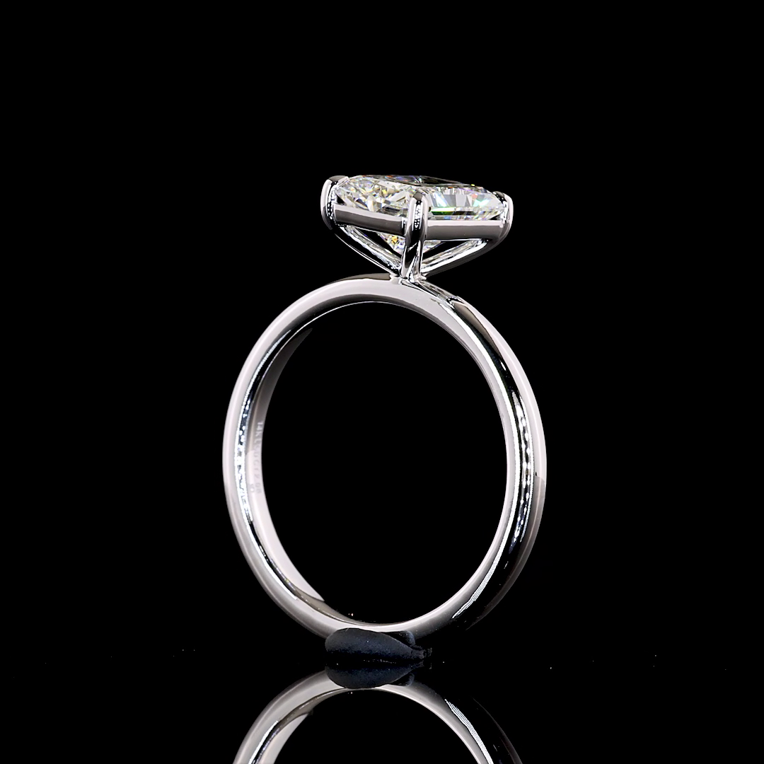 2.08 CT Radiant Lab Grown Diamond Solitaire Ring Sz. 6.5 (F Color and VVS2 Clarity)