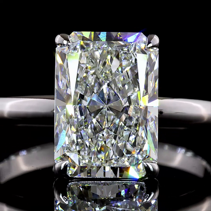 3.00 CT Radiant Lab Grown Diamond Solitaire Ring Sz. 6.5 (F Color and VVS2 Clarity)