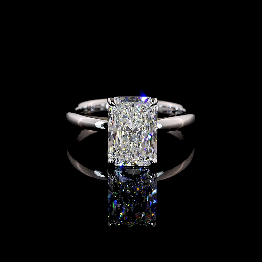 2.94 CT Radiant Lab Grown Diamond Solitaire Ring Sz. 6.5 (E Color and VVS2 Clarity)
