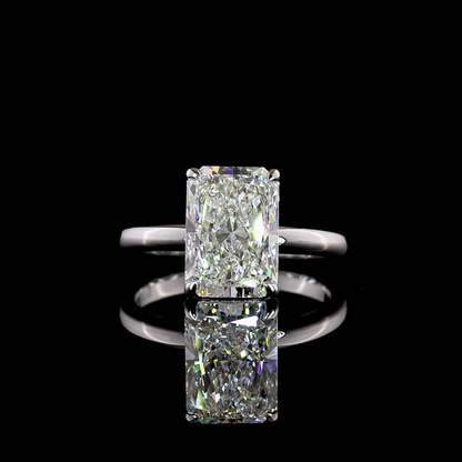 3.52 CT Radiant Lab Grown Diamond Solitaire Ring Sz. 6.5 (F Color and VS1 Clarity)