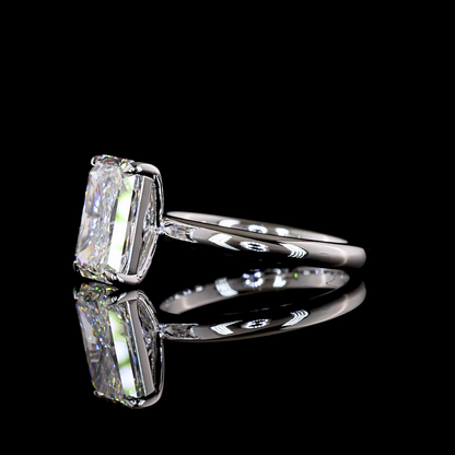 3.52 CT Radiant Lab Grown Diamond Solitaire Ring Sz. 6.5 (F Color and VS1 Clarity)