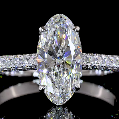 2.43 CTTW MO Lab Grown Diamond Solitaire Diamond Shank Ring Sz. 6.5 (E Color and VVS2 Clarity)