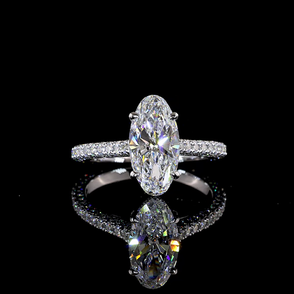 2.88 CTTW MO Lab Grown Diamond Hidden Halo Ring Sz. 6.5 (E Color and VVS2 Clarity)