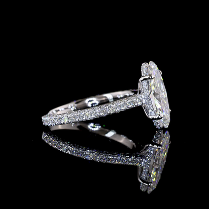 2.88 CTTW MO Lab Grown Diamond Hidden Halo Ring Sz. 6.5 (E Color and VVS2 Clarity)