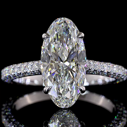 3.50 CTTW MO Lab Grown Diamond Hidden Halo Ring Sz. 6.5 (E Color and VVS2 Clarity)