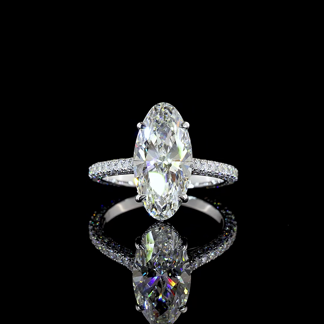 4.45 CTTW MO Lab Grown Diamond Hidden Halo Ring Sz. 6.5 (F Color and VVS2 Clarity)