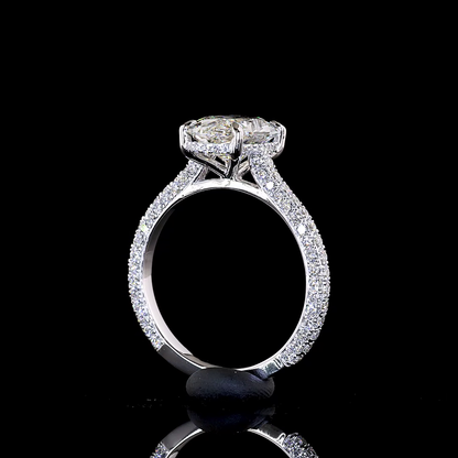 4.93 CTTW MO Lab Grown Diamond Hidden Halo Ring Sz. 6.5 (F Color and VVS2 Clarity)
