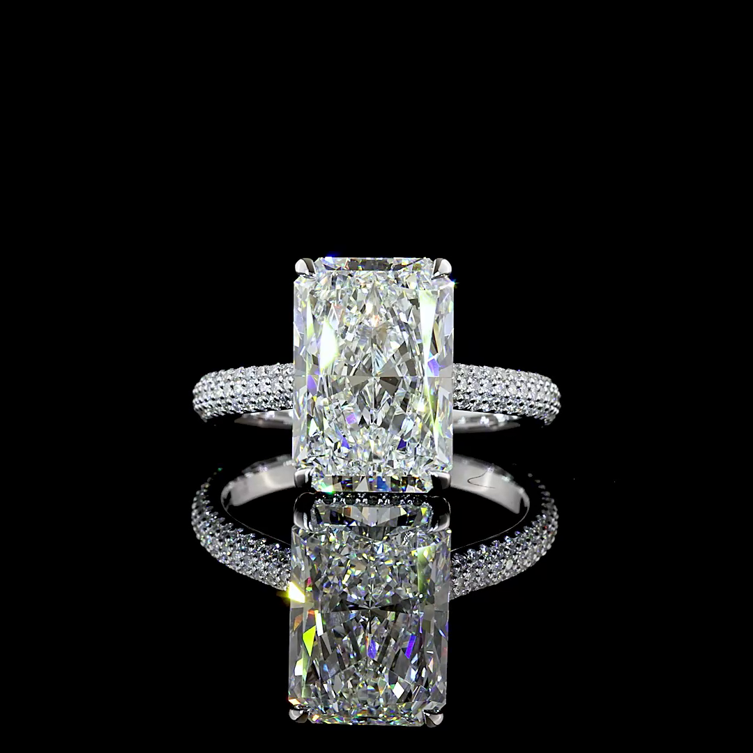 5.50 CTTW Radiant Lab Grown Diamond Solitaire Diamond Shank Ring Sz. 6.5 (F Color and VVS2 Clarity)