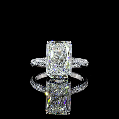 5.50 CTTW Radiant Lab Grown Diamond Solitaire Diamond Shank Ring Sz. 6.5 (F Color and VVS2 Clarity)