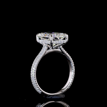 5.50 CTTW Radiant Lab Grown Diamond Solitaire Diamond Shank Ring Sz. 6.5 (F Color and VVS2 Clarity)