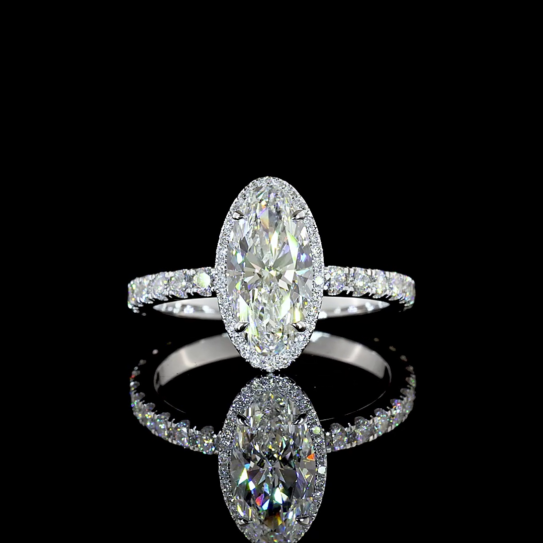2.19 CTTW MO Lab Grown Diamond 55 Ring Sz. 6.5 (E Color and VVS1 Clarity)
