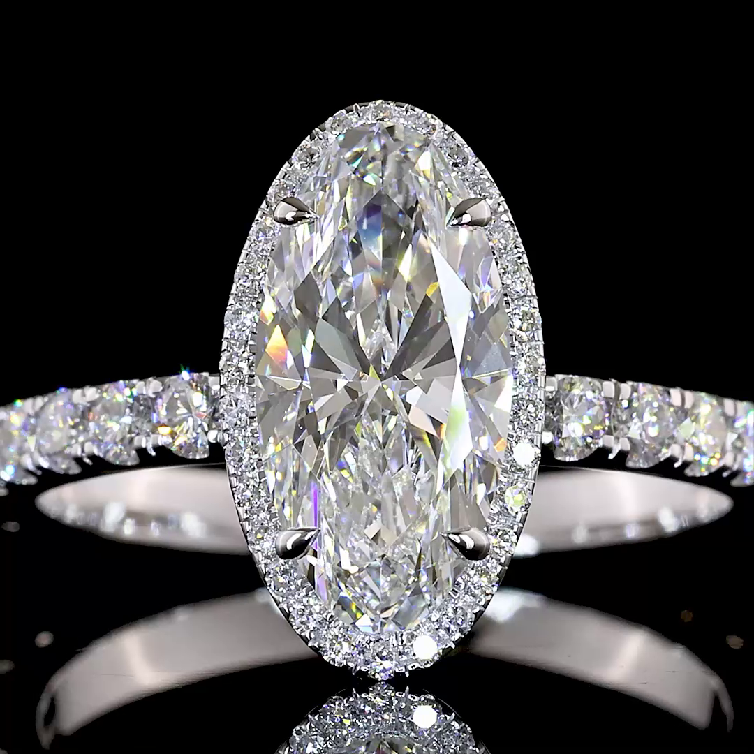 2.19 CTTW MO Lab Grown Diamond 55 Ring Sz. 6.5 (E Color and VVS1 Clarity)