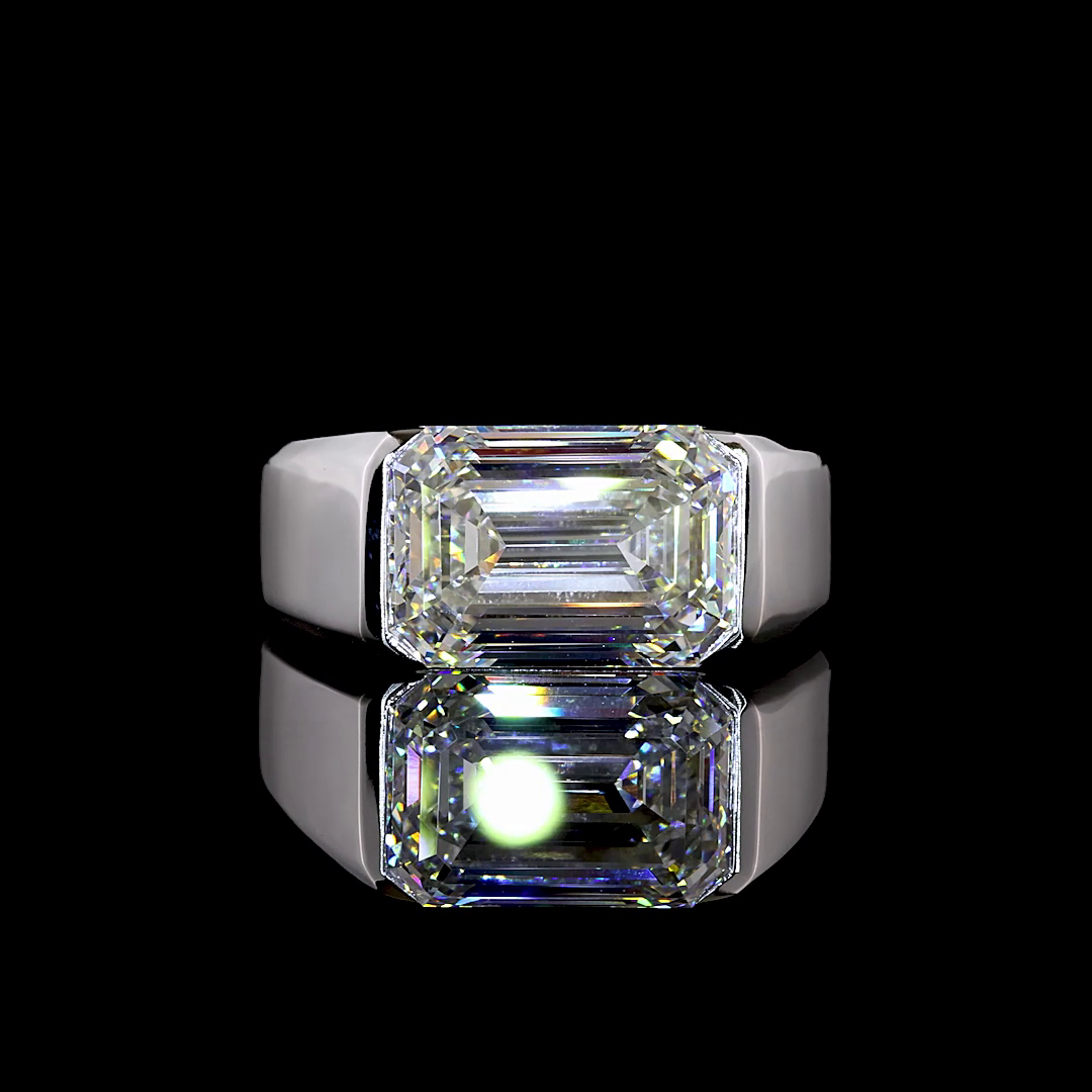 5.07 CT Emerald Lab Grown Diamond Solitaire Ring Sz. 6.5 (D Color and VVS1 Clarity)