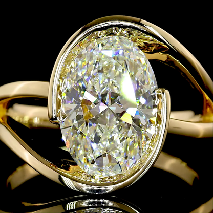 3.00 CT Oval Lab Grown Diamond Solitaire Ring Sz. 6 (F Color and VS1 Clarity)