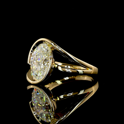 3.00 CT Oval Lab Grown Diamond Solitaire Ring Sz. 6 (F Color and VS1 Clarity)